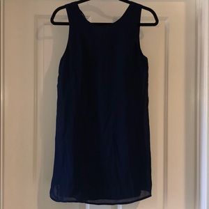 Navy Cross-Back Mini Dress
